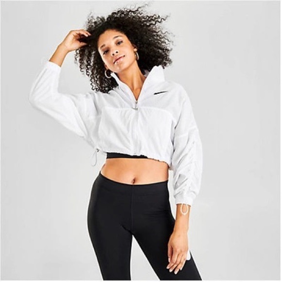 Nike | Jackets u0026 Coats | Nike Sportswear Swoosh Crop Jacket In White |  Poshmark